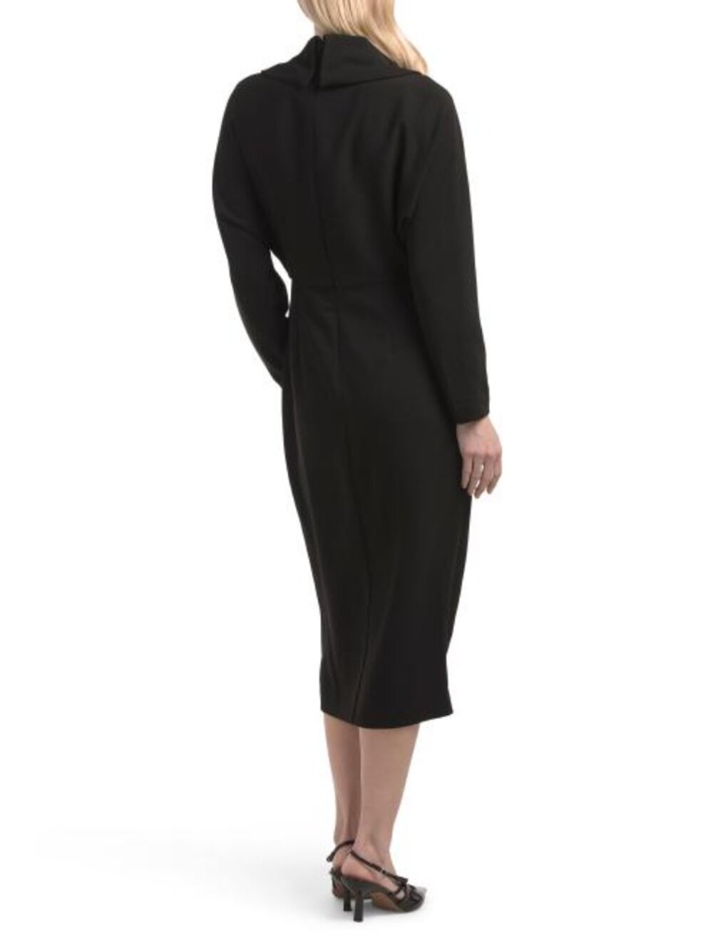 BADGLEY MISCHKA Draped Cowl Neck Midi Dress - Picture 2 of 4